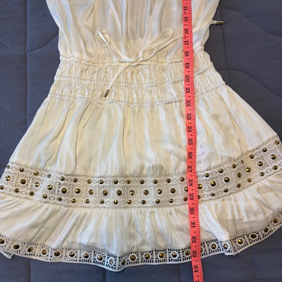 NWT- Ramy Brook - MAYA TIERED MINI DRESS Cream Gold Size XS - Picture 11 of 13